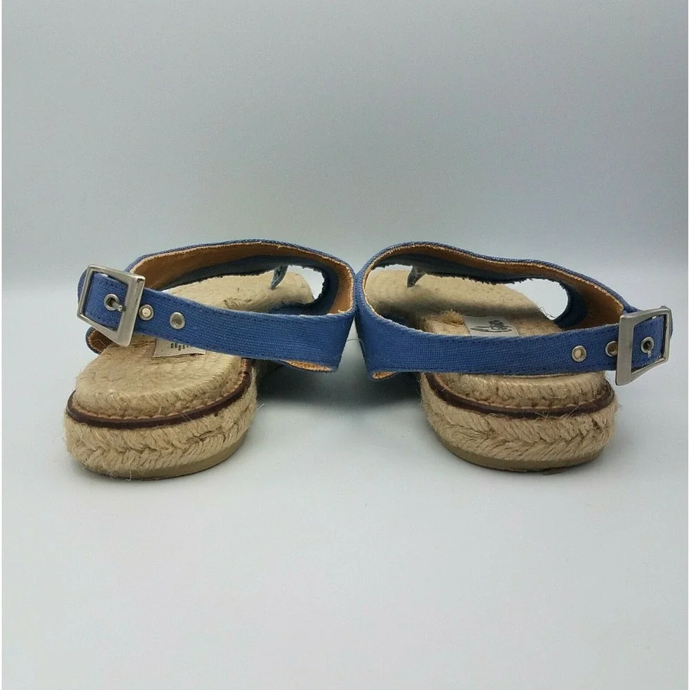 Castaner Denim Platform Sandals Espadrilles Thong Blue Womens Slingback 6.5 / 37